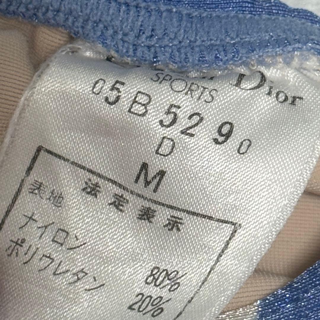 新品同様 クリスチャン ディオール CDロゴ 金具 水着 ビキニ　ブルー M