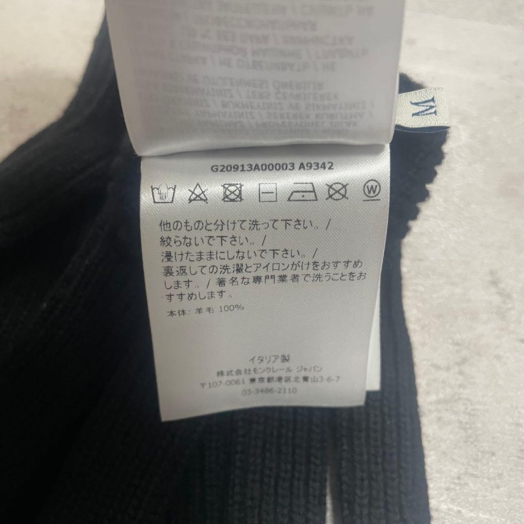 美品 MONCLER 手袋 ロゴ ワッペン ニット グローブ レディース M