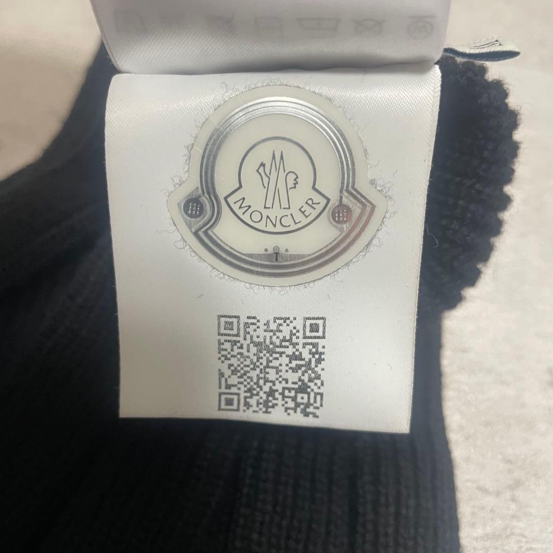 美品 MONCLER 手袋 ロゴ ワッペン ニット グローブ レディース M