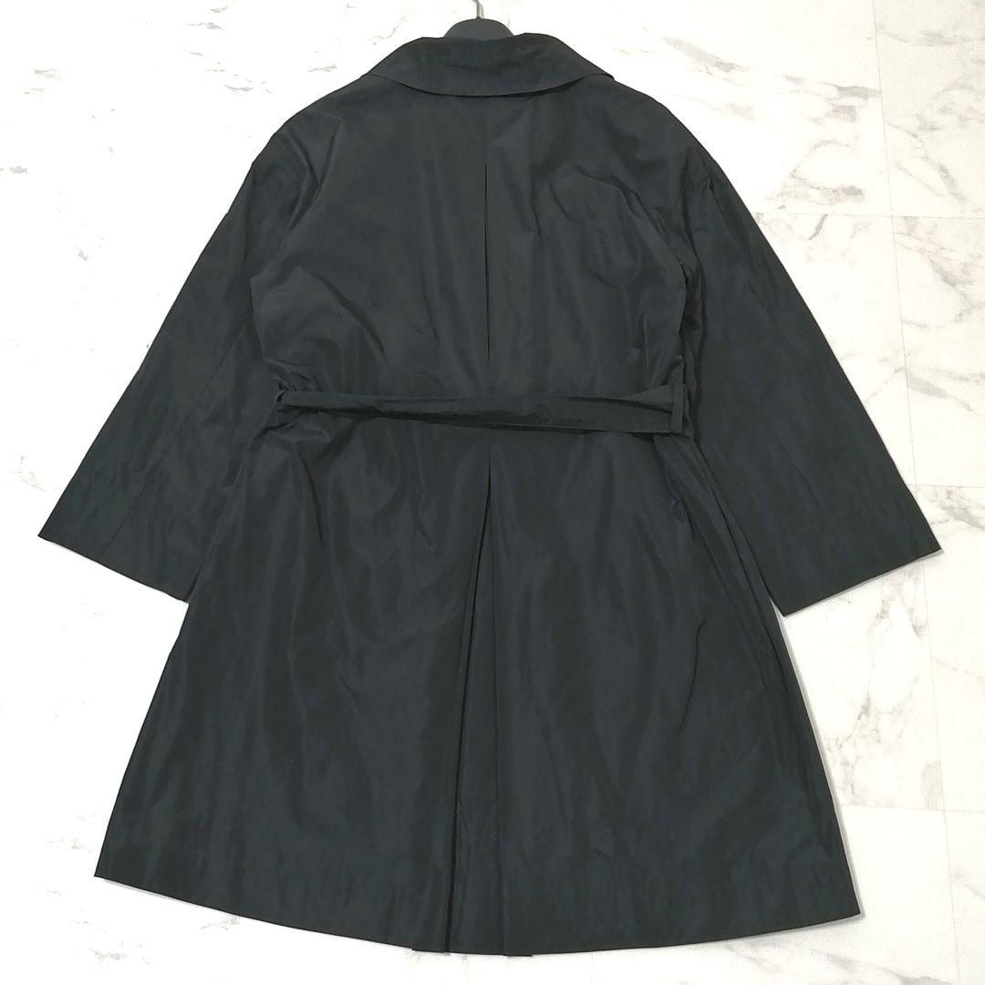 美品✨マックスマーラ　スプリングコート　リボン　フレア　Aライン　黒　40　上品