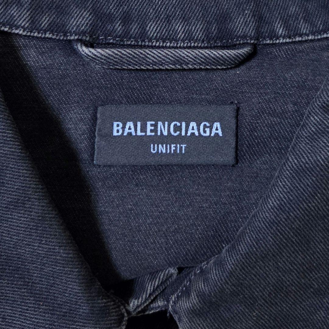 BALENCIAGA 22SS スプレープリント BB ロゴ デニムジャケット