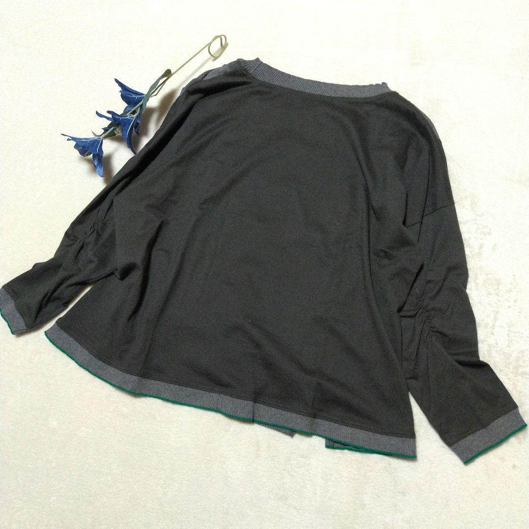 新品同様　慈雨　格子柄ニット切替長袖プルオーバー　M-L　センソユニコ