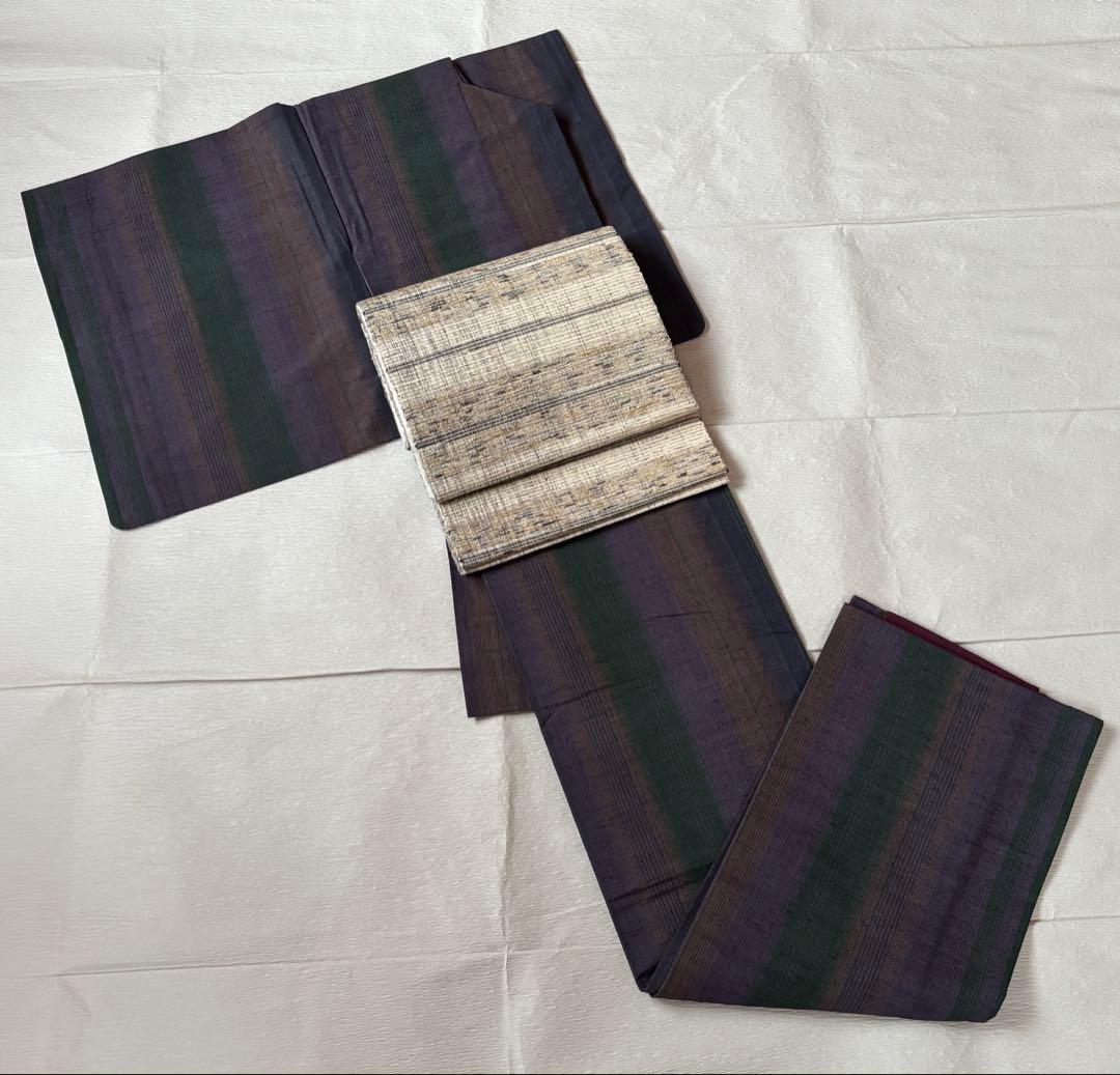 本場真綿絢結城紬　証紙付き　伝統工芸品　草木染　身丈159cm 裄66cm