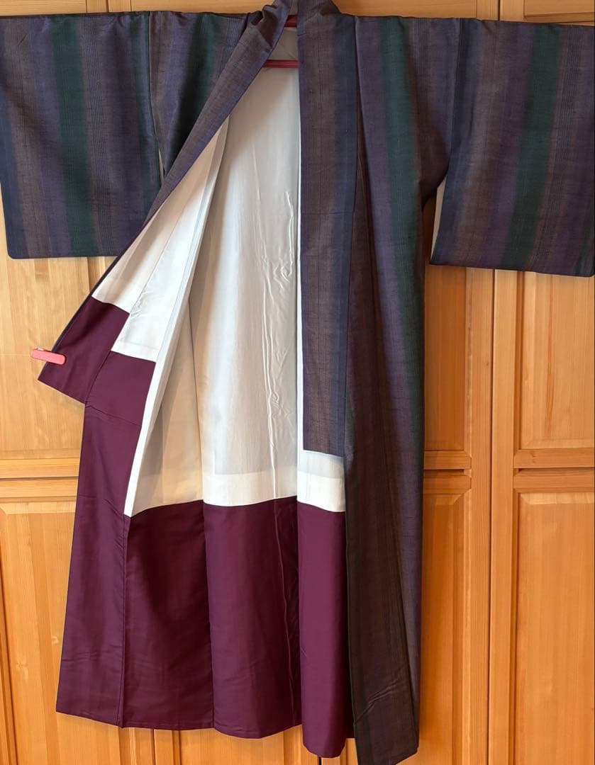 本場真綿絢結城紬　証紙付き　伝統工芸品　草木染　身丈159cm 裄66cm