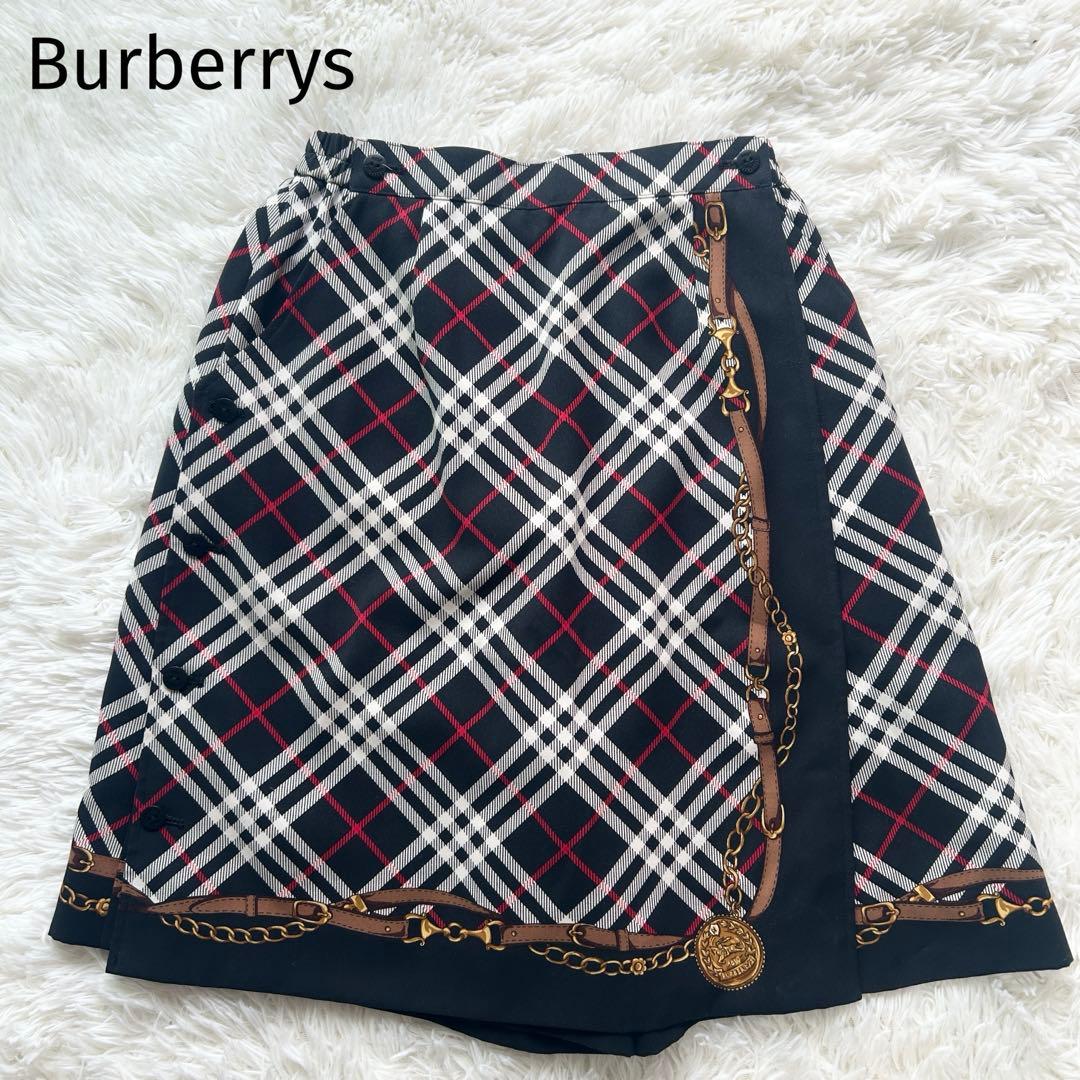 希少✨2wayバーバリーズ ノバチェック キュロット 巻きスカート風 スカーフ柄