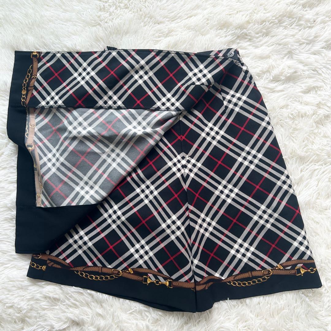 希少✨2wayバーバリーズ ノバチェック キュロット 巻きスカート風 スカーフ柄
