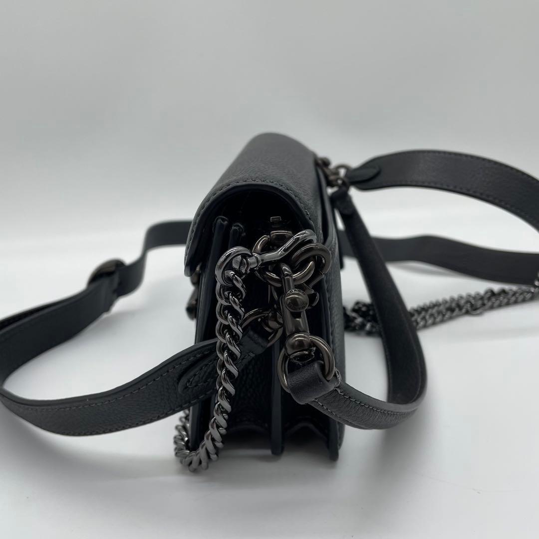 【美品】コーチ　タビー　2way バッグ　チェーン　レザー　ブラック