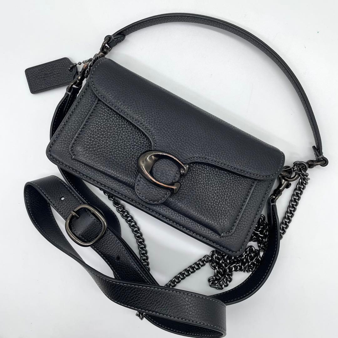 【美品】コーチ　タビー　2way バッグ　チェーン　レザー　ブラック