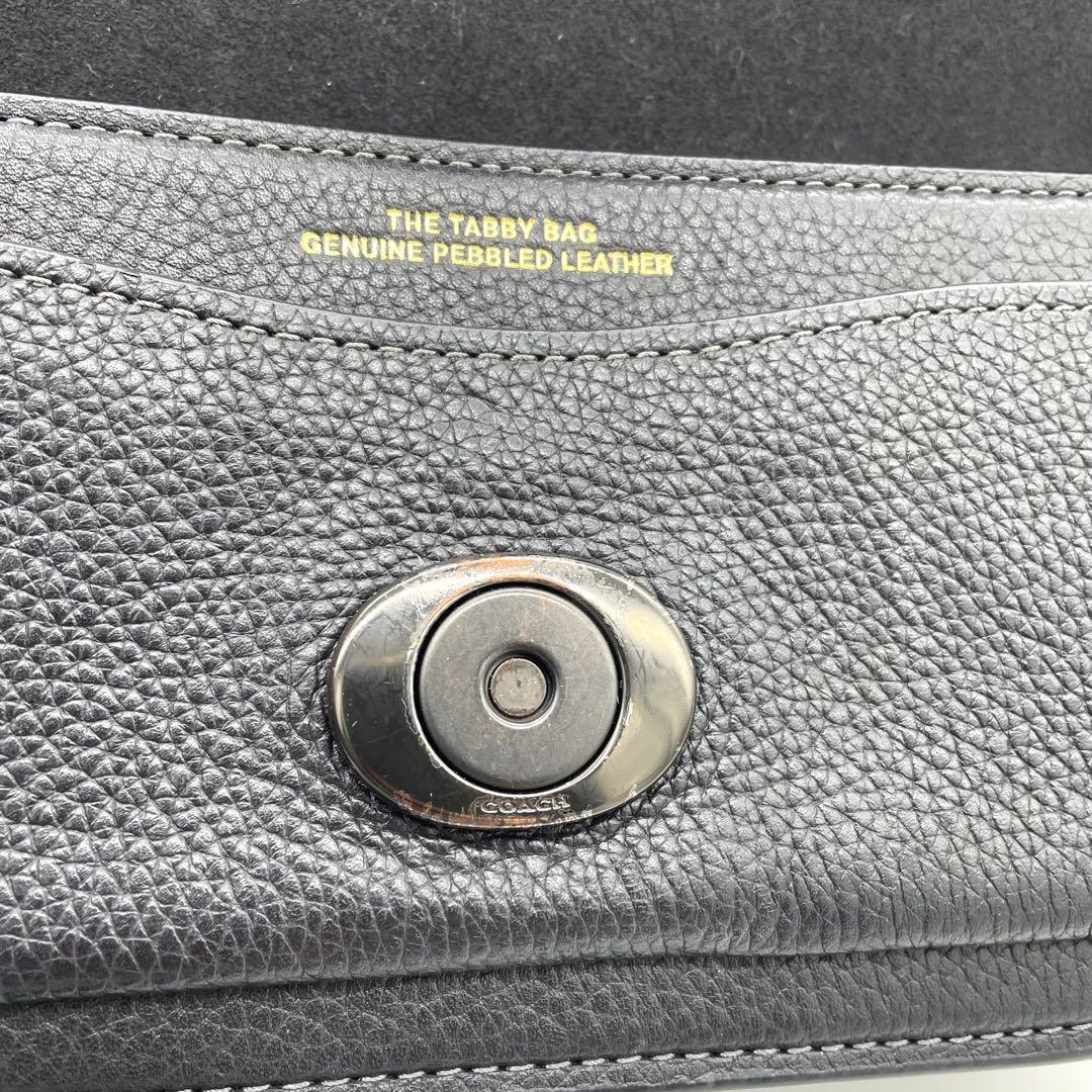 【美品】コーチ　タビー　2way バッグ　チェーン　レザー　ブラック