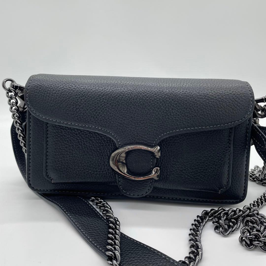 【美品】コーチ　タビー　2way バッグ　チェーン　レザー　ブラック