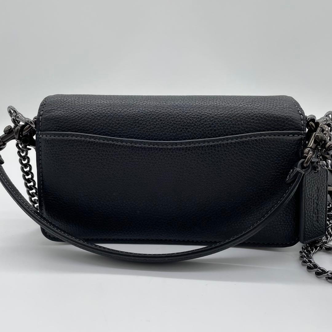 【美品】コーチ　タビー　2way バッグ　チェーン　レザー　ブラック