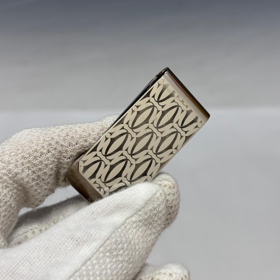 状態良【カルティエ本物】マネークリップ/札はさみ/シルバー/ダブルC