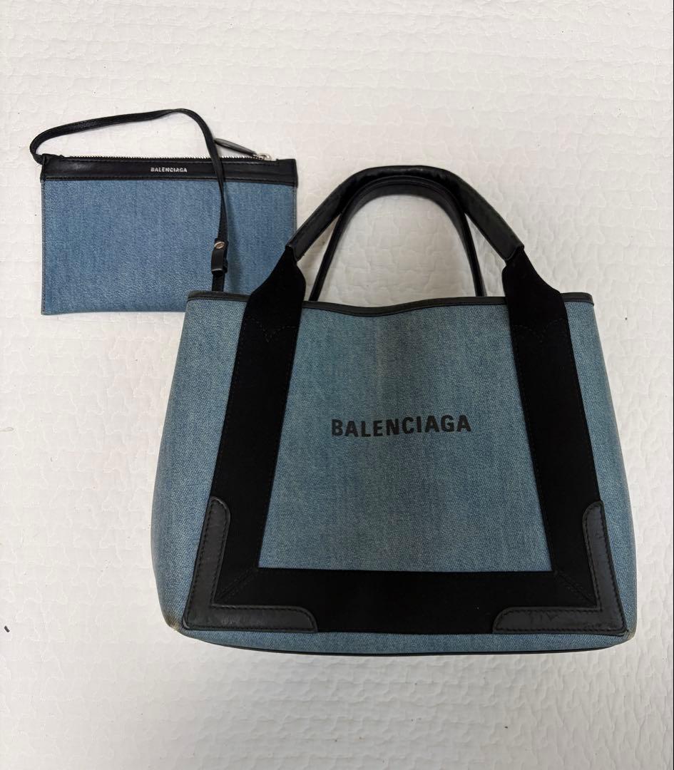 【BALENCIAGA】デニムトートバッグ付属ポーチ付き