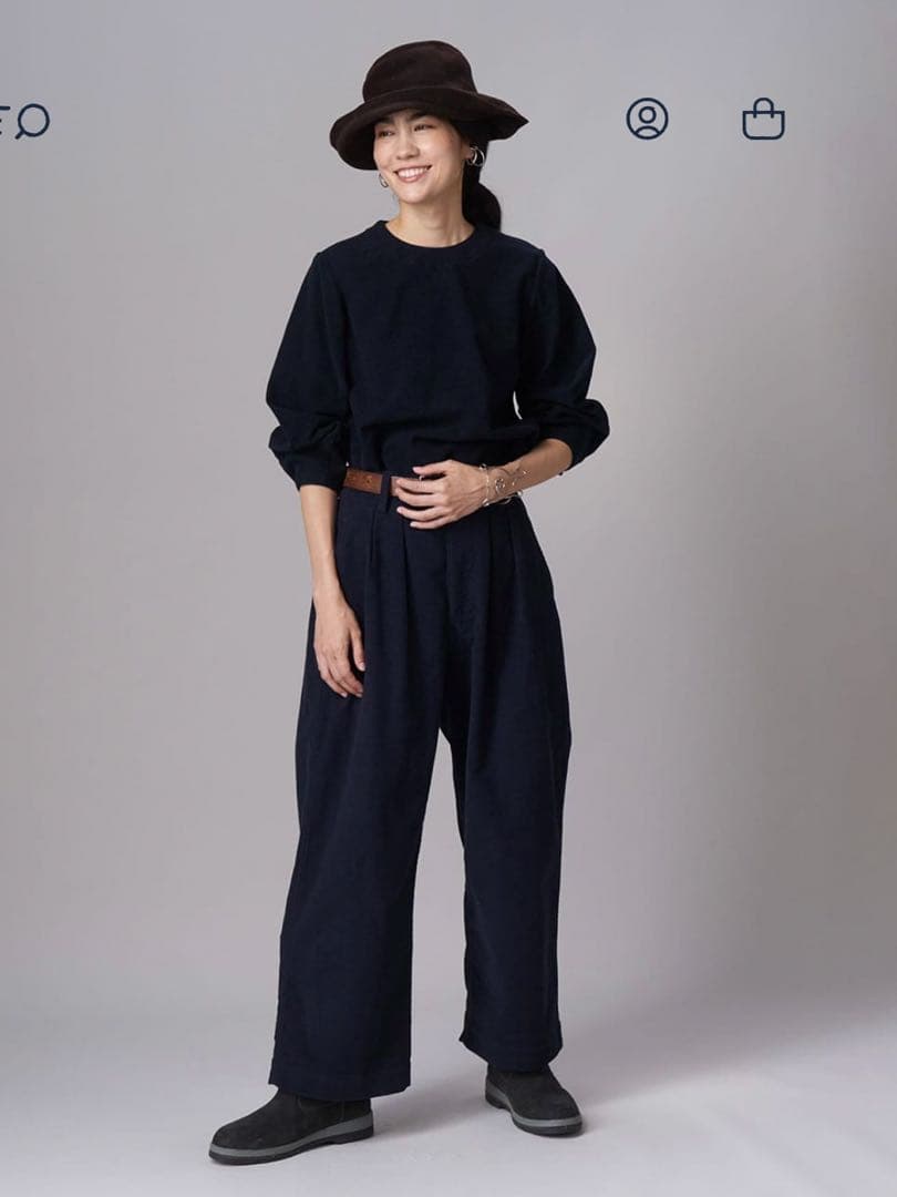 美品45r モールサージストレッチのシャルロットバギー 03 L 黒