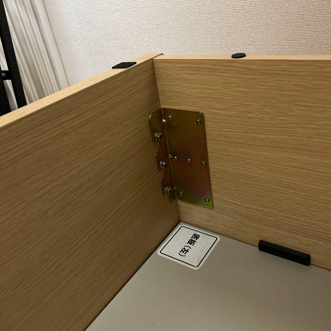 【送料込】クイーンサイズ ベッドフレーム 収納付き 油圧跳ね上げ式 木製