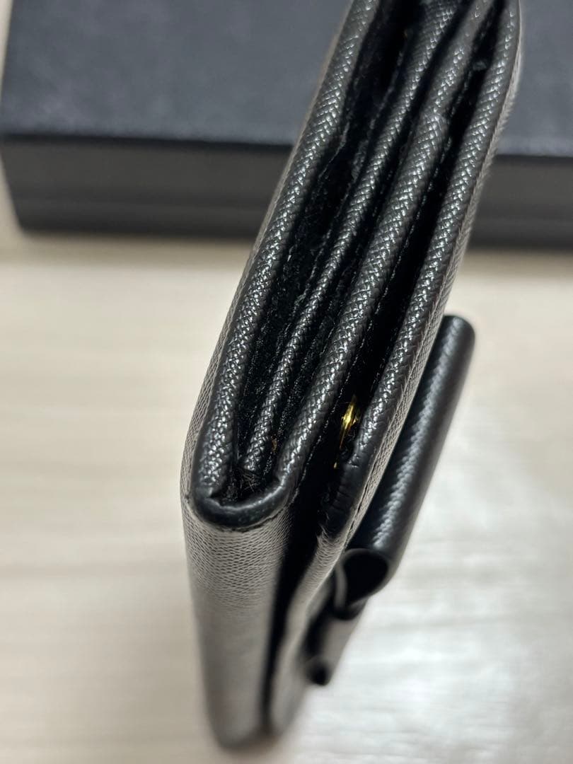 PRADAプラダ リボン 長財布 サフィアーノレザー ブラック