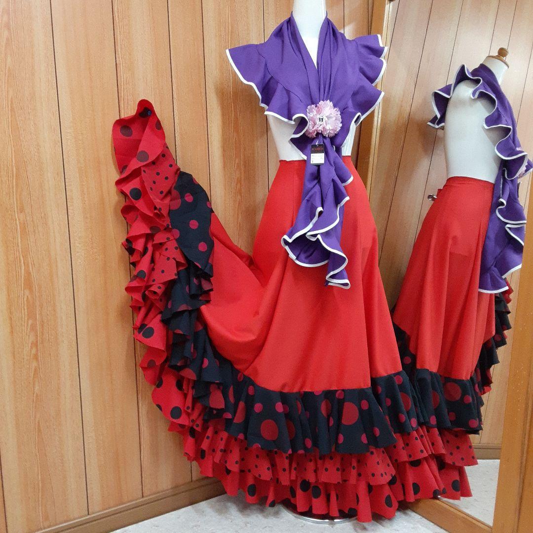 フラメンコ衣装　☆ファルダのみ　＊豪華3段フリル