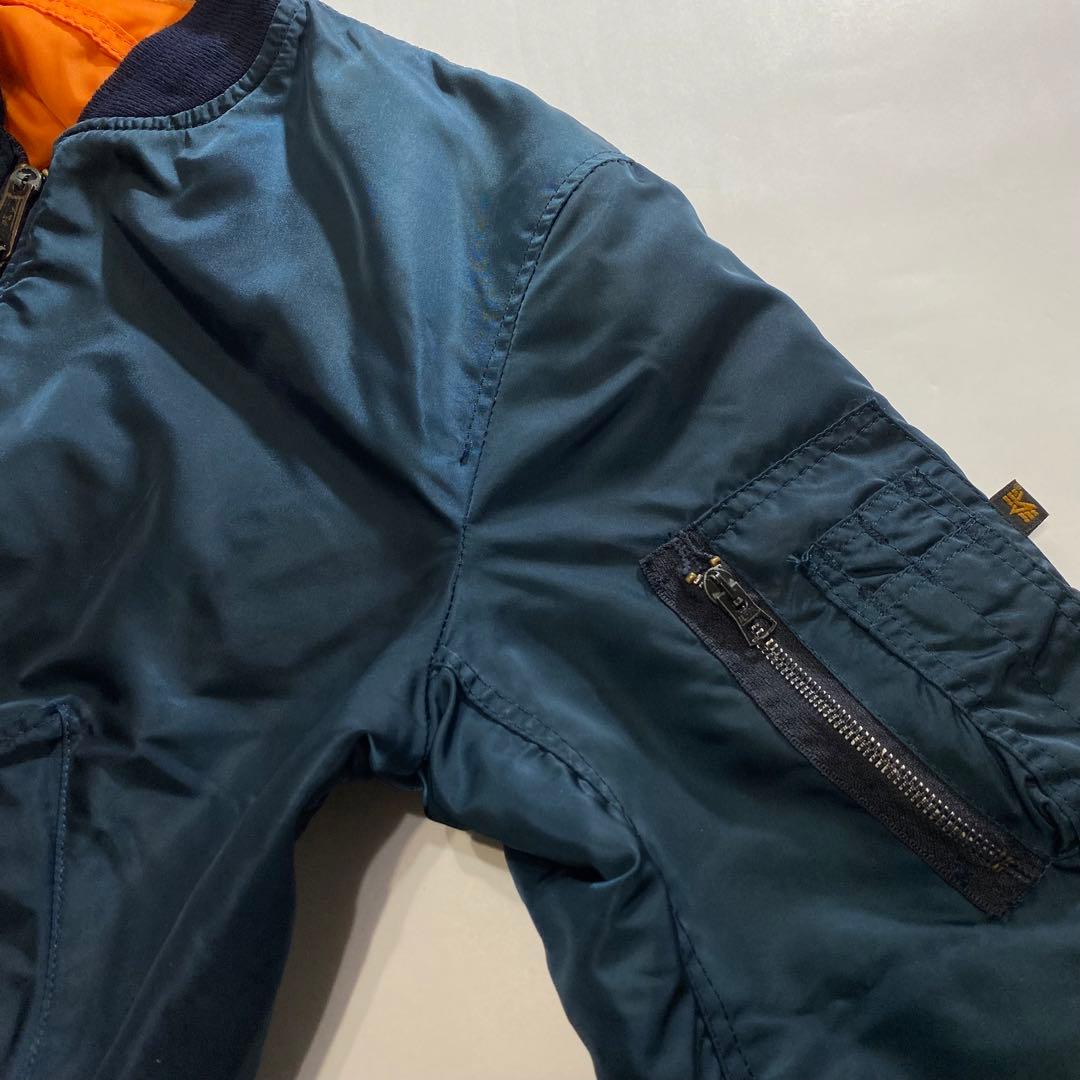 ボロ 雰囲気系 黒タグ 90s USA製 ALPHA アルファ MA-1 短丈