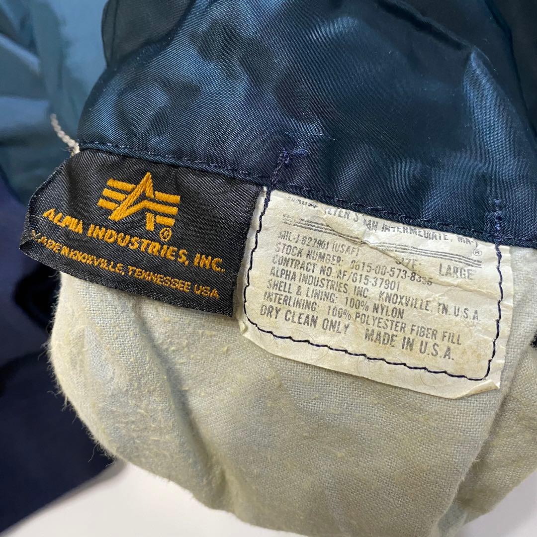 ボロ 雰囲気系 黒タグ 90s USA製 ALPHA アルファ MA-1 短丈