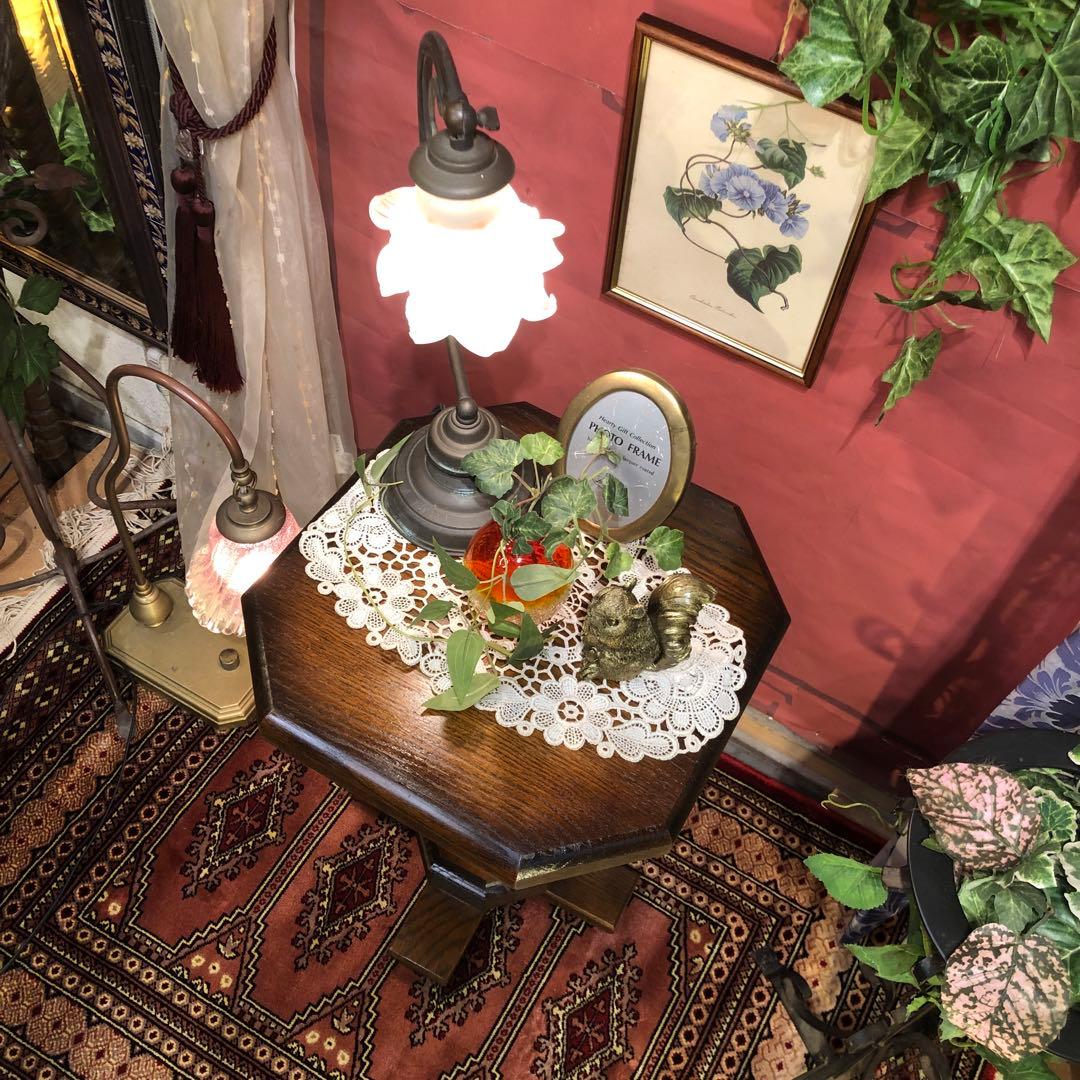 ヴィンテージ レッドオーク　コンパクト　テーブル　サイドテーブル　花台