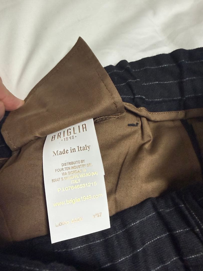 BRIGLIAブリリアブラック ストライプ パンツ　BEAMS別注