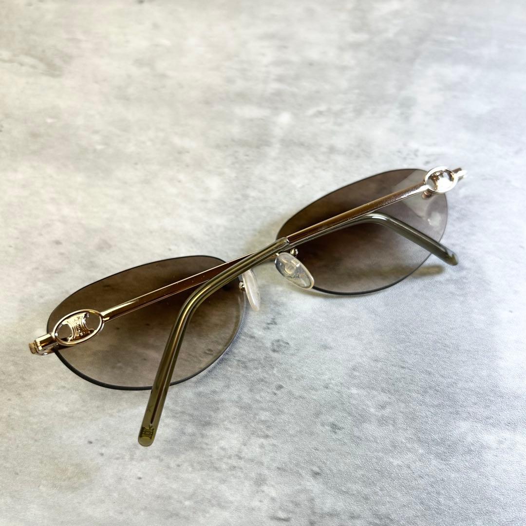 【美品】セリーヌ サングラス SC1159 トリオンフ ゴールドフレーム