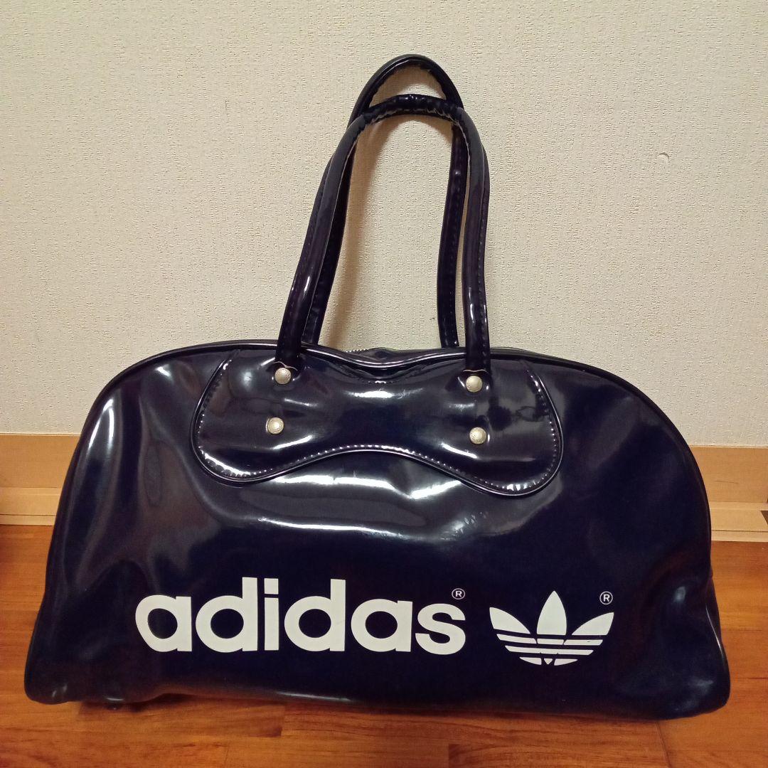 タ*ク様 アディダス ネイビー　エナメル ボストンバッグ ビンテージ　日本製