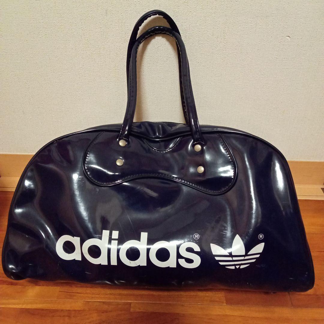 タ*ク様 アディダス ネイビー　エナメル ボストンバッグ ビンテージ　日本製