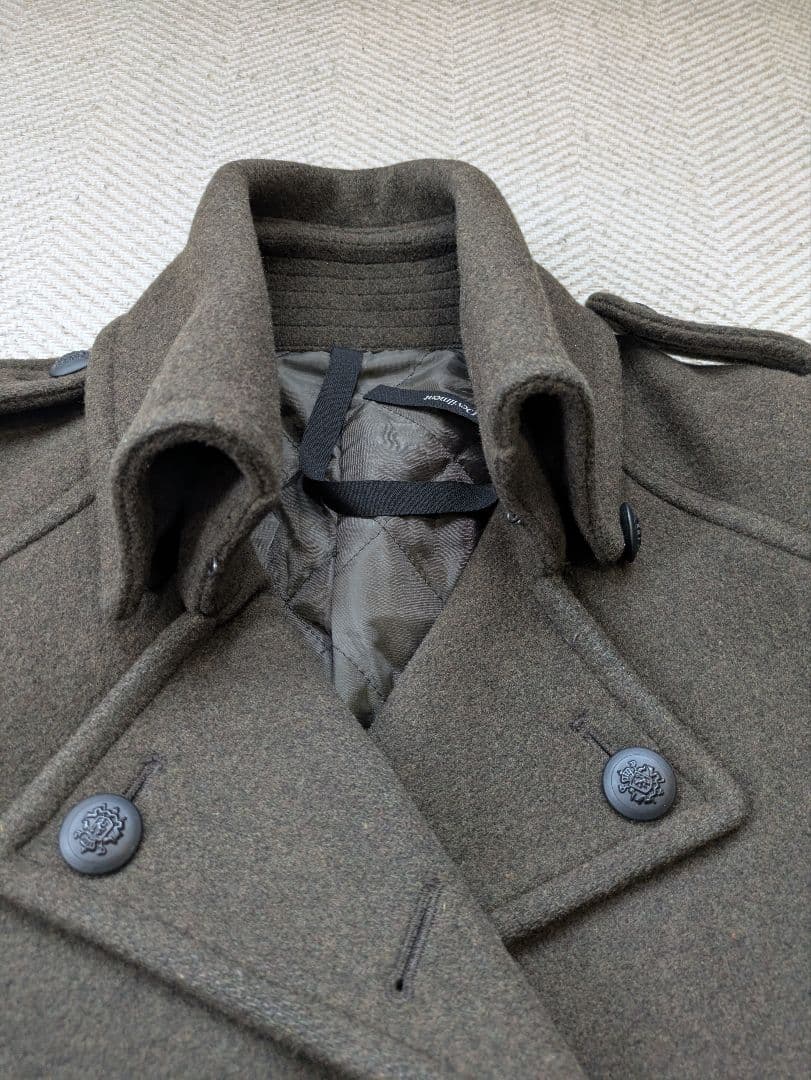 美品　Moonage Devilement グレー ダブルブレストピーコート L