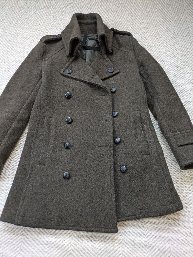 美品　Moonage Devilement グレー ダブルブレストピーコート L