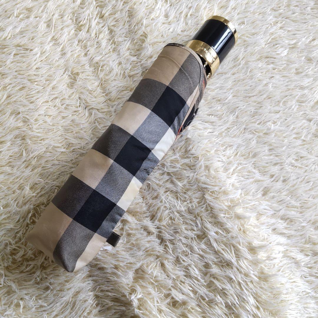 【美品】 BURBERRY バーバリー ノバチェック 折り畳み傘 大きめ 袋付き