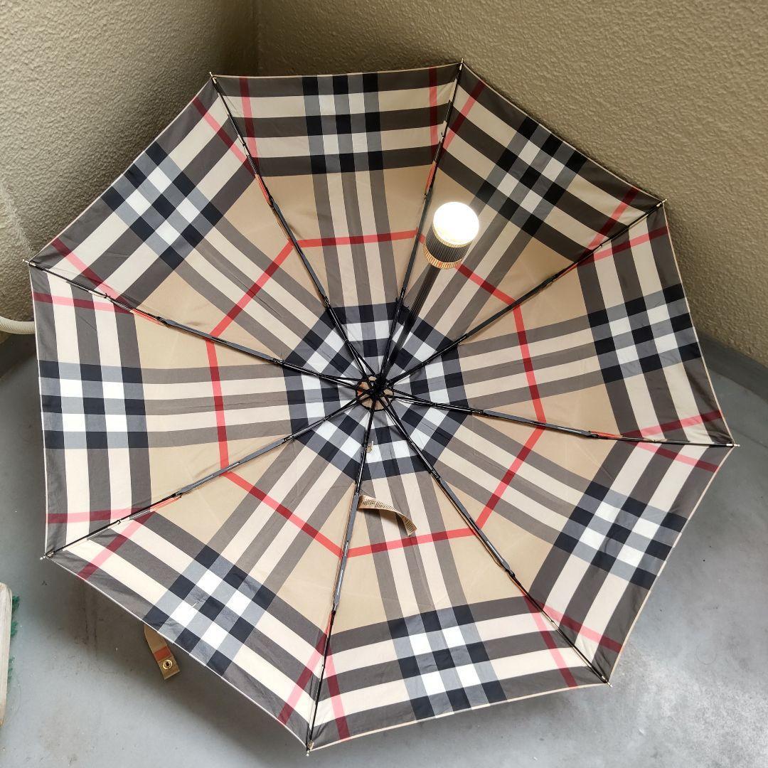 【美品】 BURBERRY バーバリー ノバチェック 折り畳み傘 大きめ 袋付き