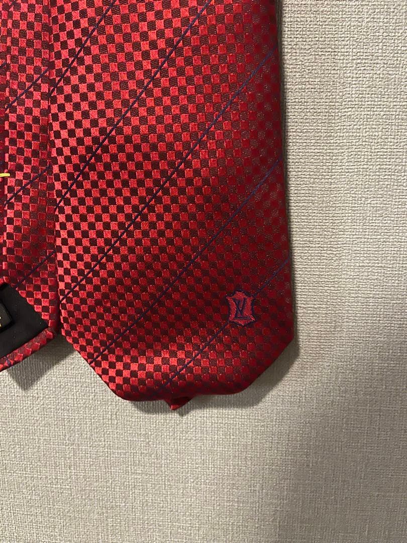 LOUIS VUITTON ネクタイ マイクロダミエ LVロゴ 未使用