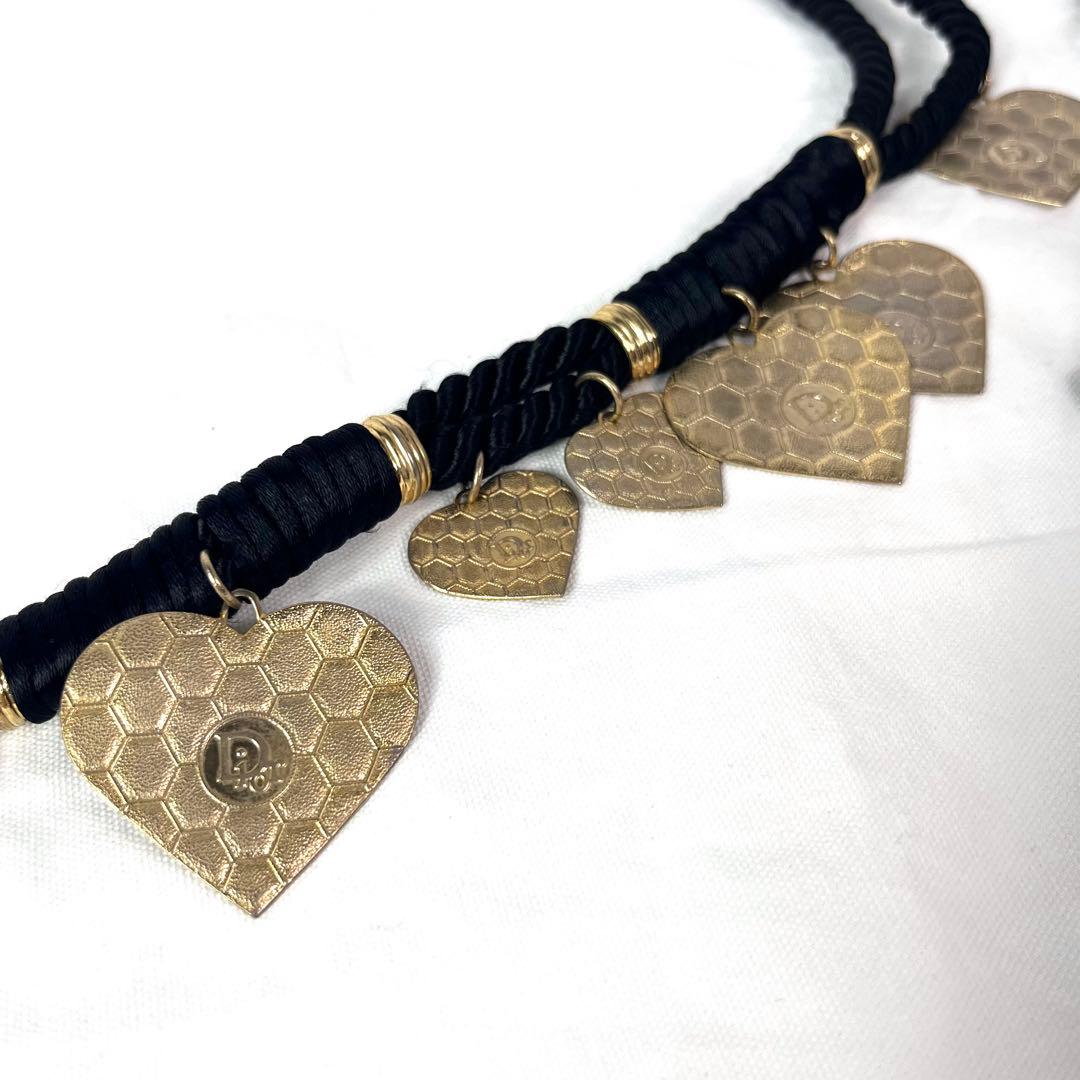 【希少】クリスチャンディオール　ロープベルト　ハート　ハニカム　ゴールド　ロゴ