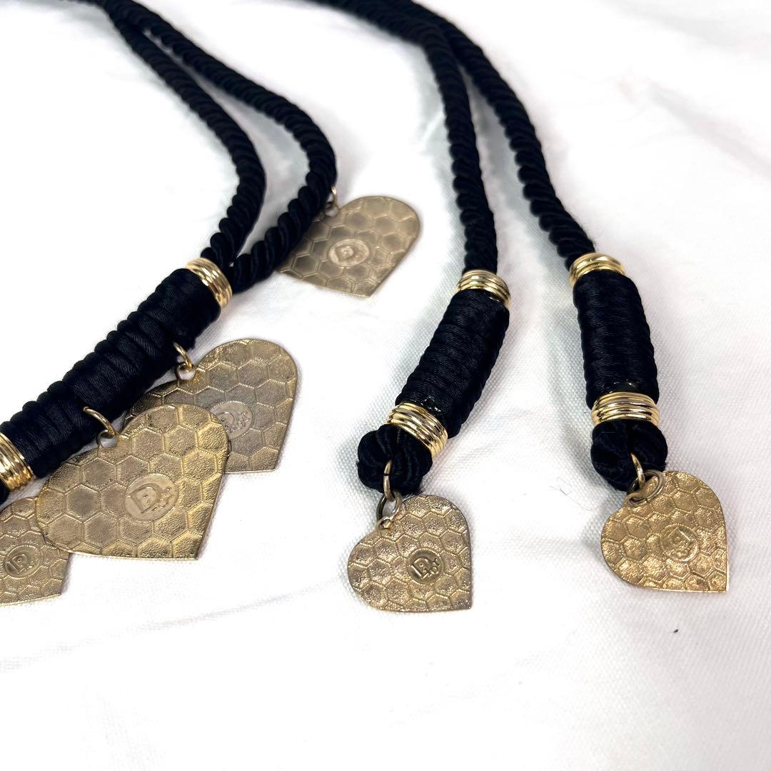 【希少】クリスチャンディオール　ロープベルト　ハート　ハニカム　ゴールド　ロゴ