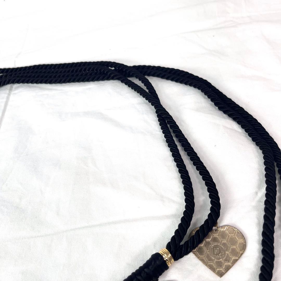 【希少】クリスチャンディオール　ロープベルト　ハート　ハニカム　ゴールド　ロゴ