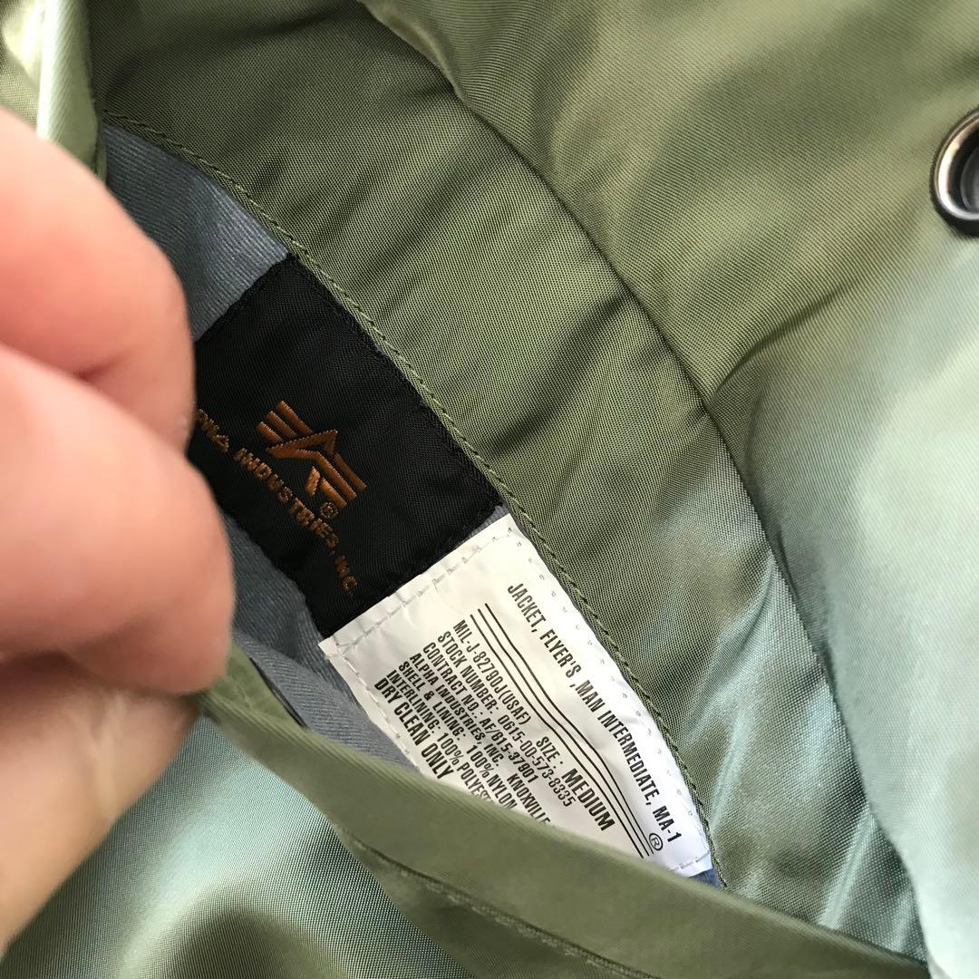ALPHA MA-1 フライトジャケット 美品 中綿 カーキ M
