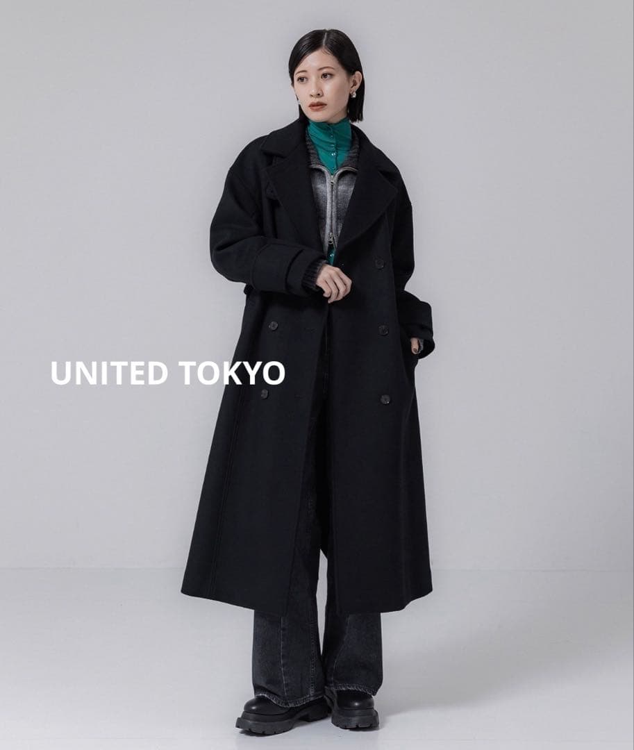 UNITED TOKYO コントラススリーブビックカラーコート
