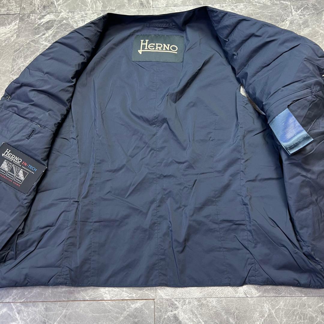 美品　ヘルノ　ダウンベスト　ジレ　軽量　IN-TECH ネイビー M　メンズ