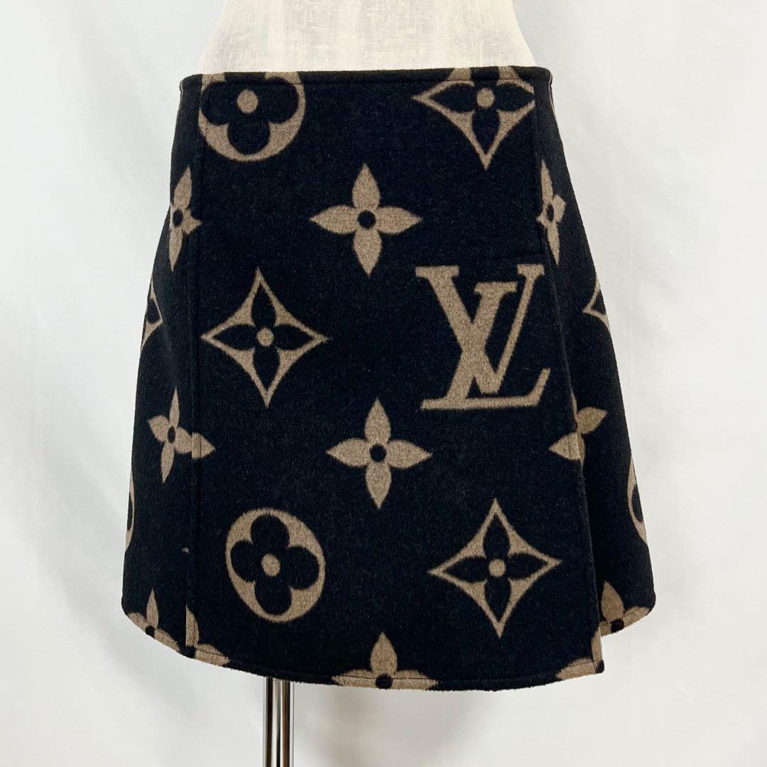 『極美品』LOUIS VUITTON ルイヴィトン モノグラム ウール スカート