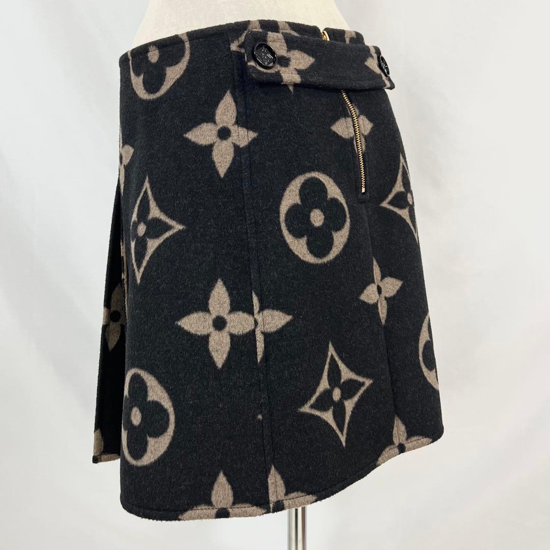 『極美品』LOUIS VUITTON ルイヴィトン モノグラム ウール スカート