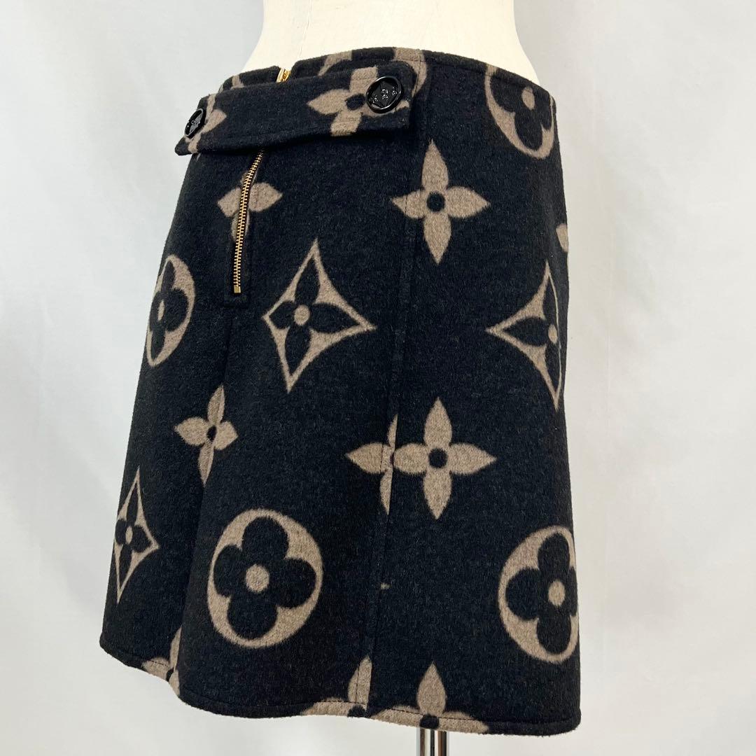 『極美品』LOUIS VUITTON ルイヴィトン モノグラム ウール スカート