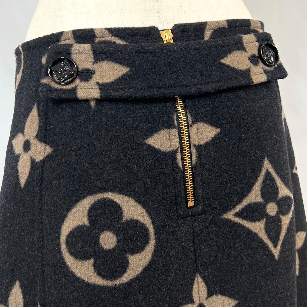 『極美品』LOUIS VUITTON ルイヴィトン モノグラム ウール スカート