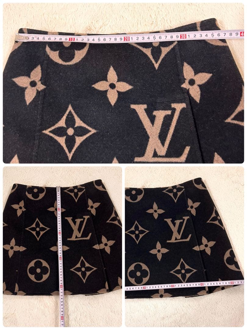 『極美品』LOUIS VUITTON ルイヴィトン モノグラム ウール スカート