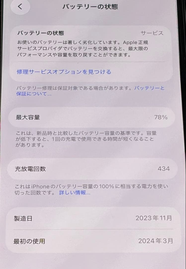 Apple iPhone 15Pro スペースブラック 本体のみ