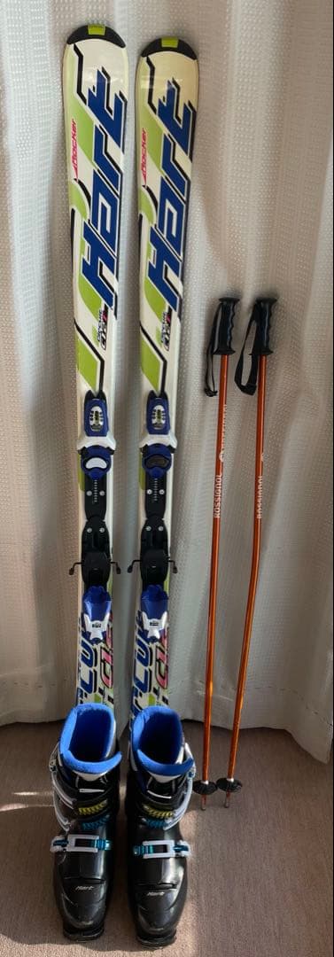 ジュニアスキー4点セット140センチ スキー板ケース付き