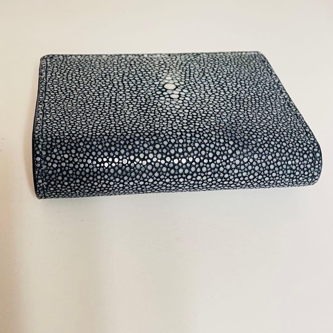 CIMABUE スティングレイ 折財布 二つ折り ガルーシャ エイ革 ネイビー