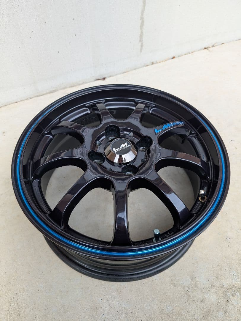 トヨタAQUAなど LM SPORT 15インチホイール4本 ブラック/ブルー