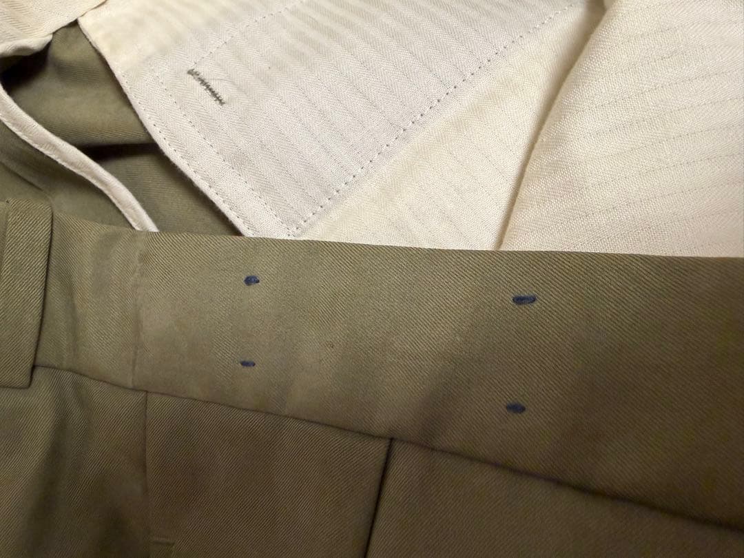 90s ポロ ラルフローレン シルク コットン チノ トラウザーズ 32 カーキ