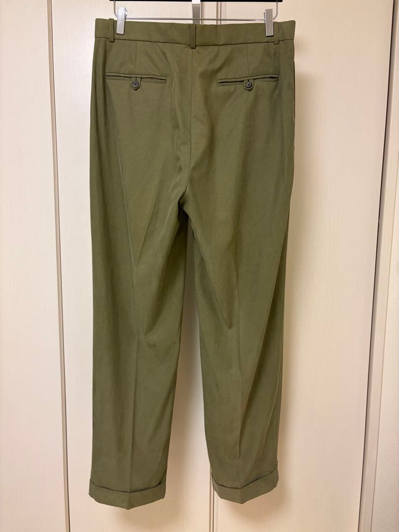 90s ポロ ラルフローレン シルク コットン チノ トラウザーズ 32 カーキ